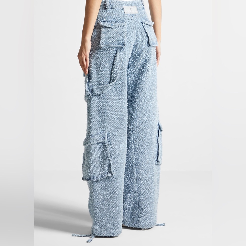 MANIÈRE DE VOIR- Anne Mid Blue
High Waisted Boucle Denim Cargo Pants NWT - Picture 2 of 15